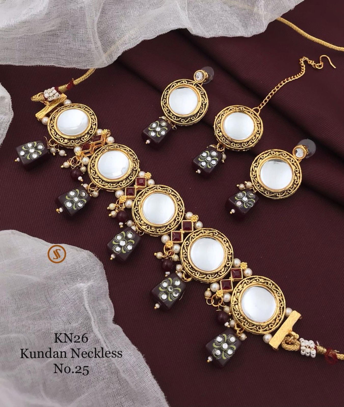 KN26 Kundan Necklace Designer Kundan Set Wholesale Price In Surat
